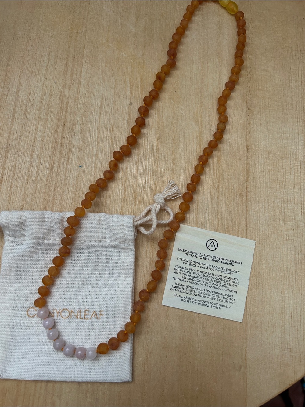 Amber and Rose Quartz Beaded Necklace – Natural Baltic Style